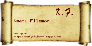 Kmety Filemon névjegykártya
